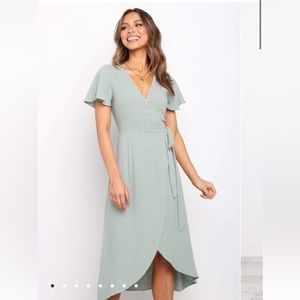 Petal & Pup Sage Green Rowie Wrap Dress